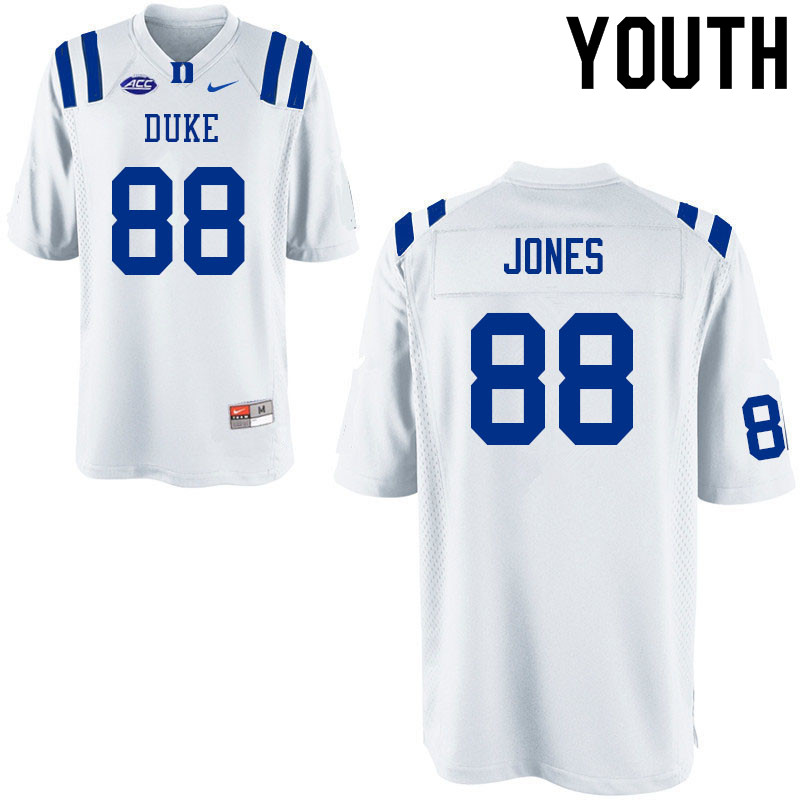 Youth #88 Andrew Jones Duke Blue Devils College Football Jerseys Sale-White